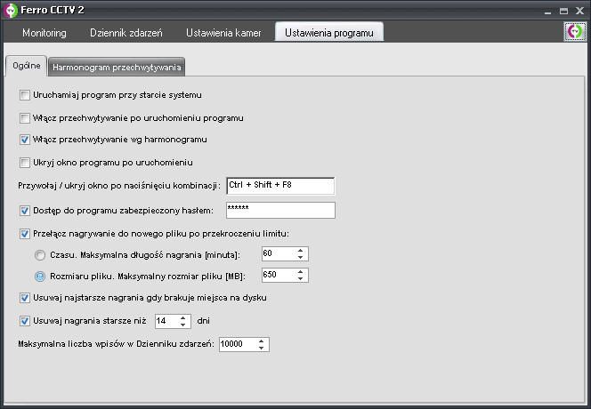 Ustawienia programu